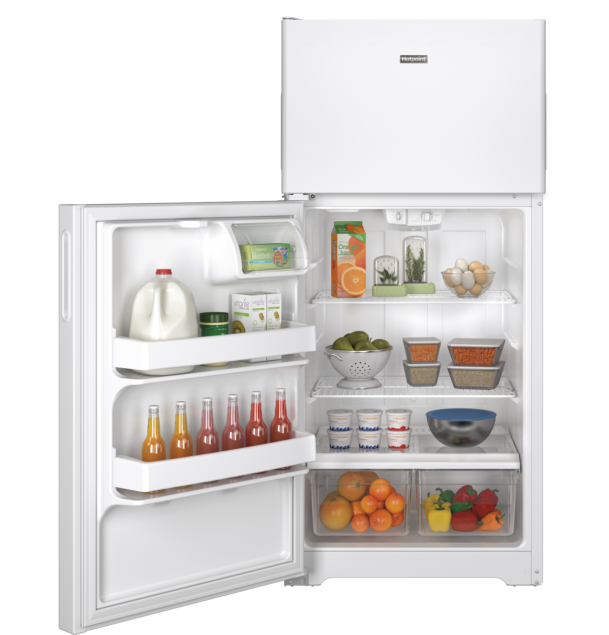 Hotpoint® 14.6 Cu. Ft. Recessed Handle Top-Freezer Refrigerator HPS15BTHLWW