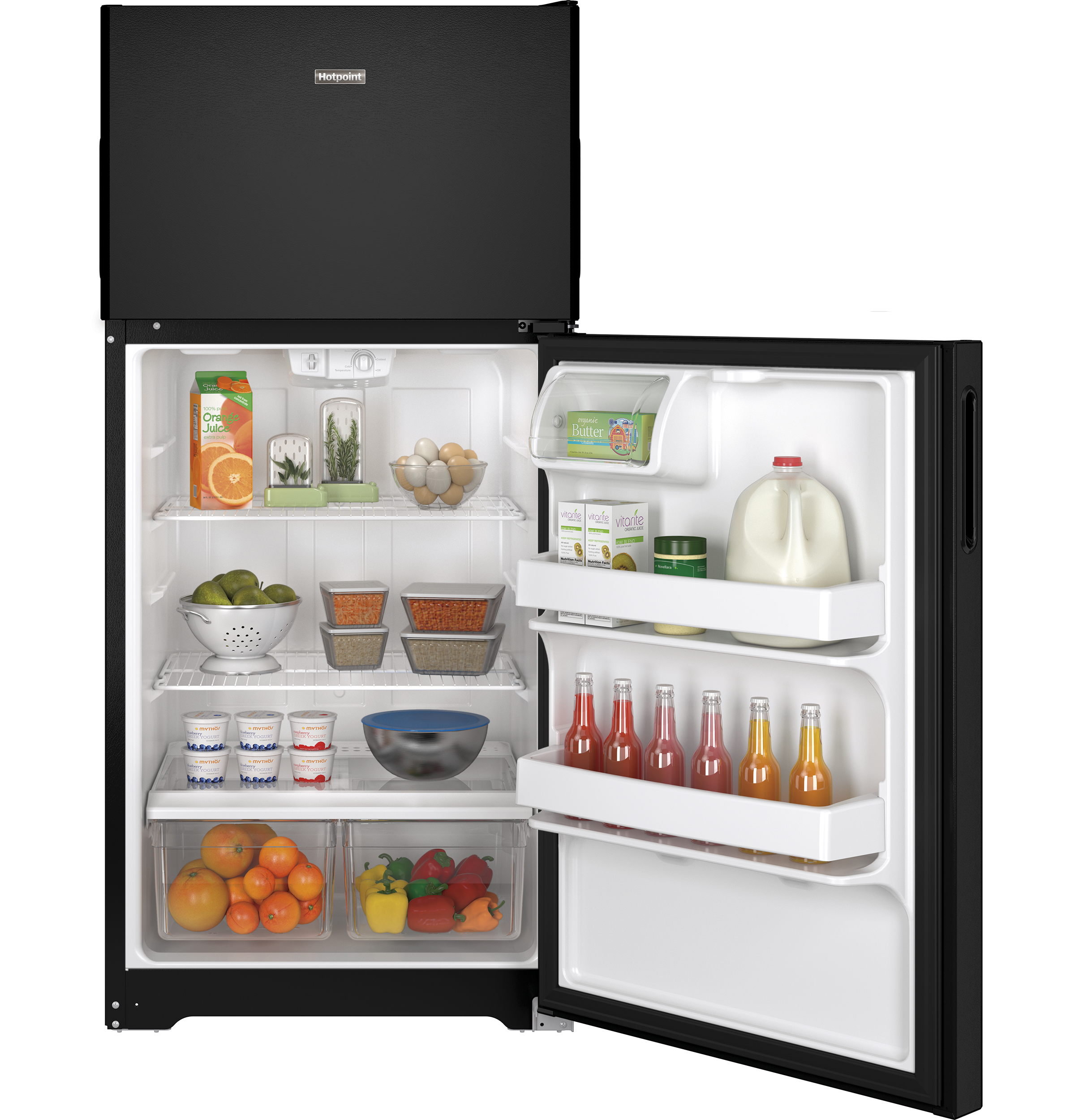 14.6 Cu. Ft. Recessed Handle Top-Freezer Refrigerator HPS15BTHRBB, product image 5 of 7