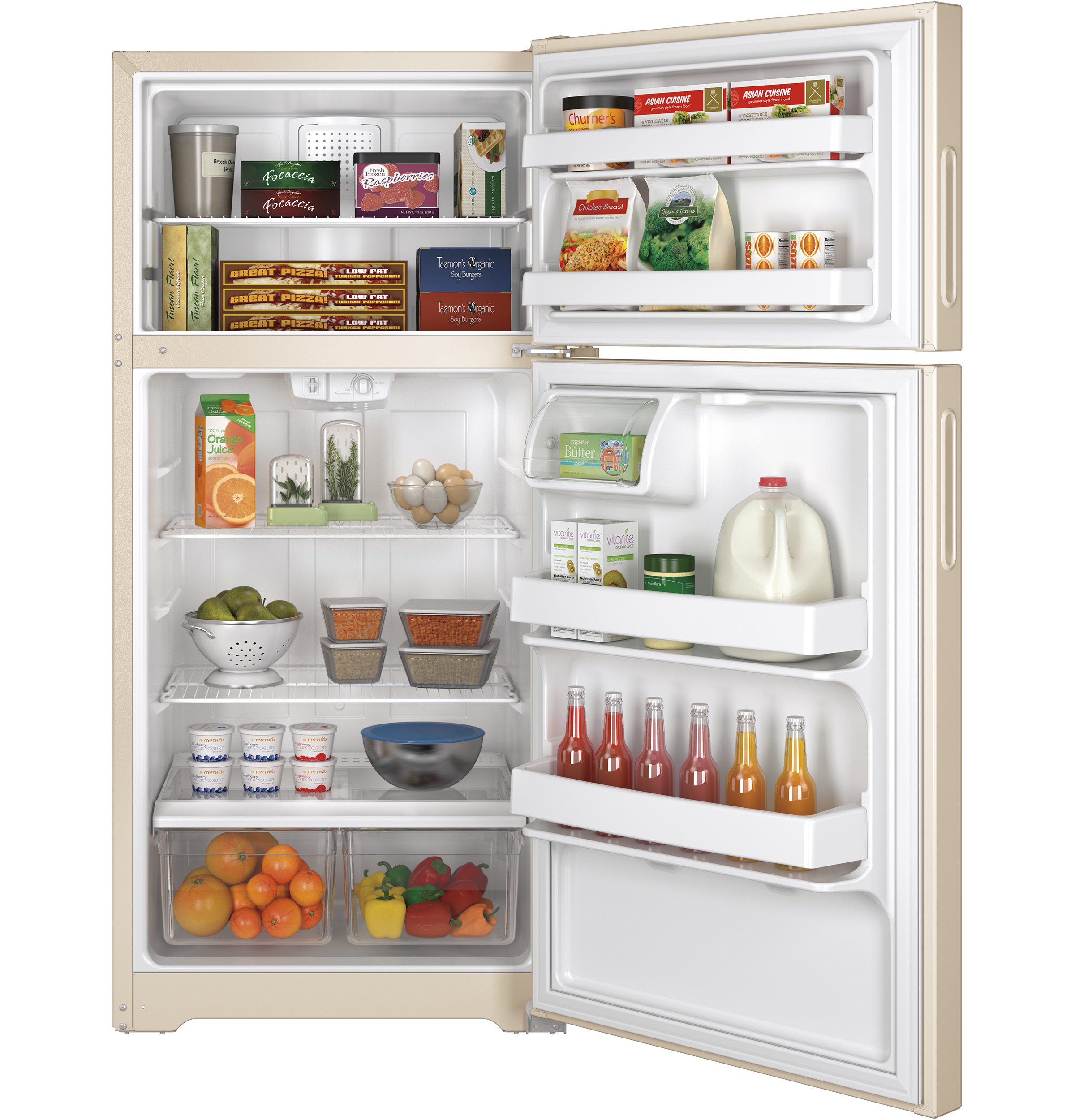 14.6 Cu. Ft. Recessed Handle Top-Freezer Refrigerator HPS15BTHRCC, product image 2 of 7