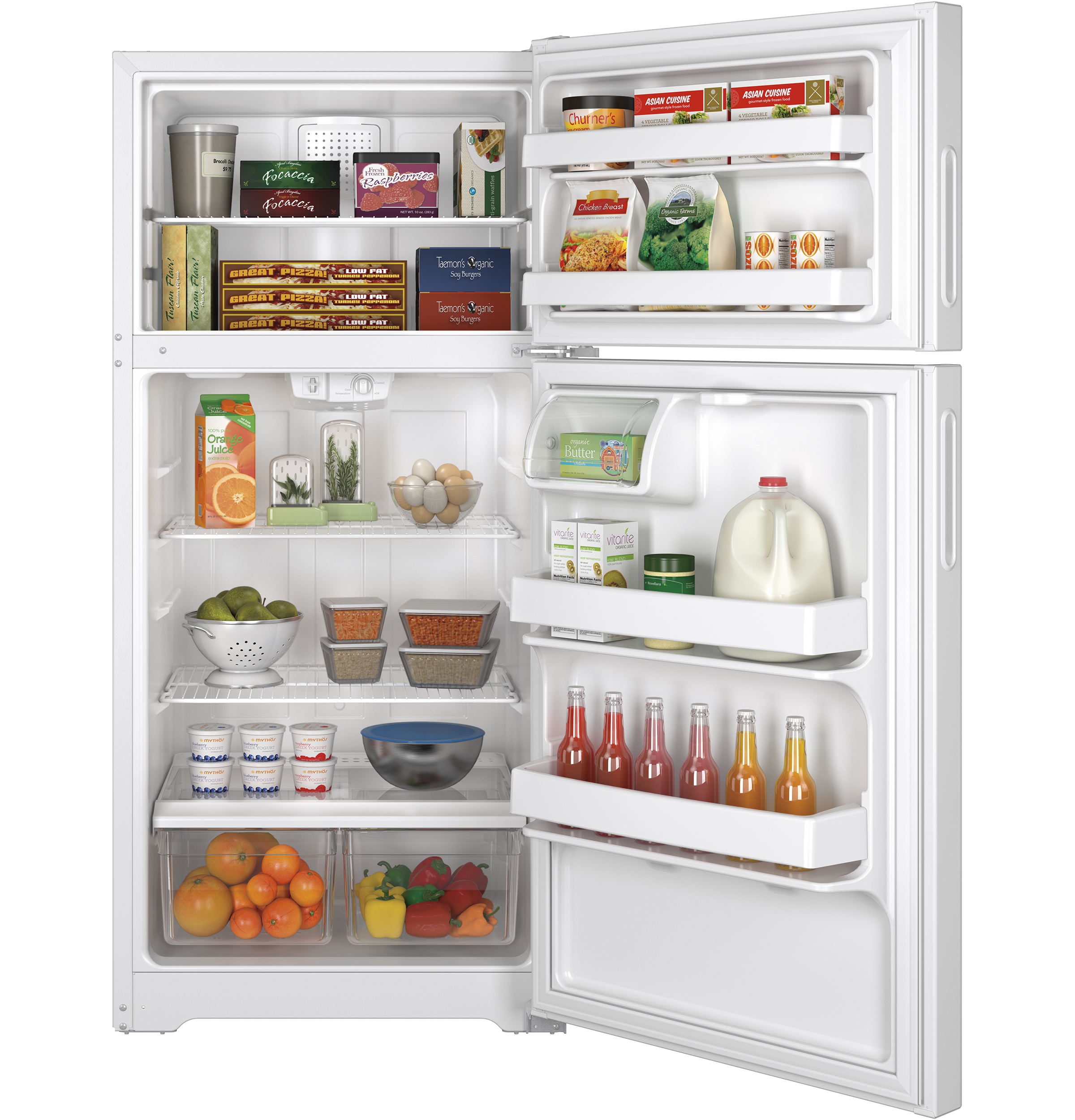 Hotpoint® 14.6 Cu. Ft. Recessed Handle Top-Freezer Refrigerator HPS15BTHRWW