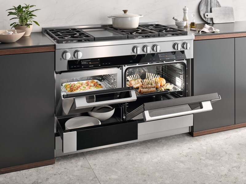 48" Duel Fuel Range 6 Burner/Griddle MTouch HR19563LPDFGDCTS
