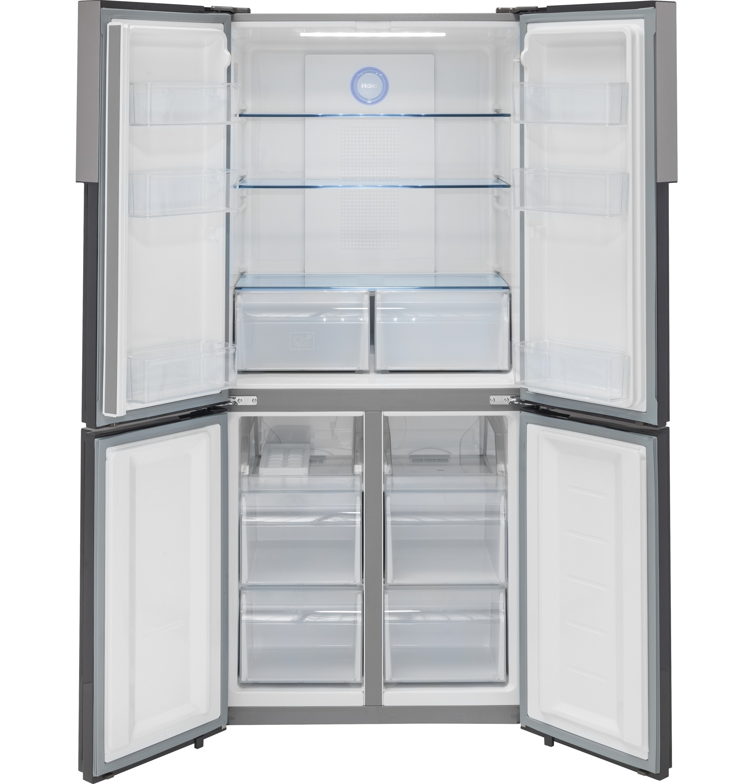 Haier ENERGY STAR® 16.4 Cu. Ft. Quad Door RefrigeratorHaier ENERGY STAR® 16.4 Cu. Ft. Quad Door Refrigerator HRQ16N3BGS