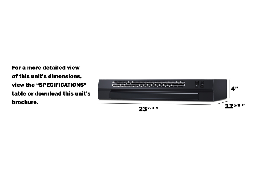 24" Wide Under Cabinet Range Hood (ADA Compliant) HRTX24BADA