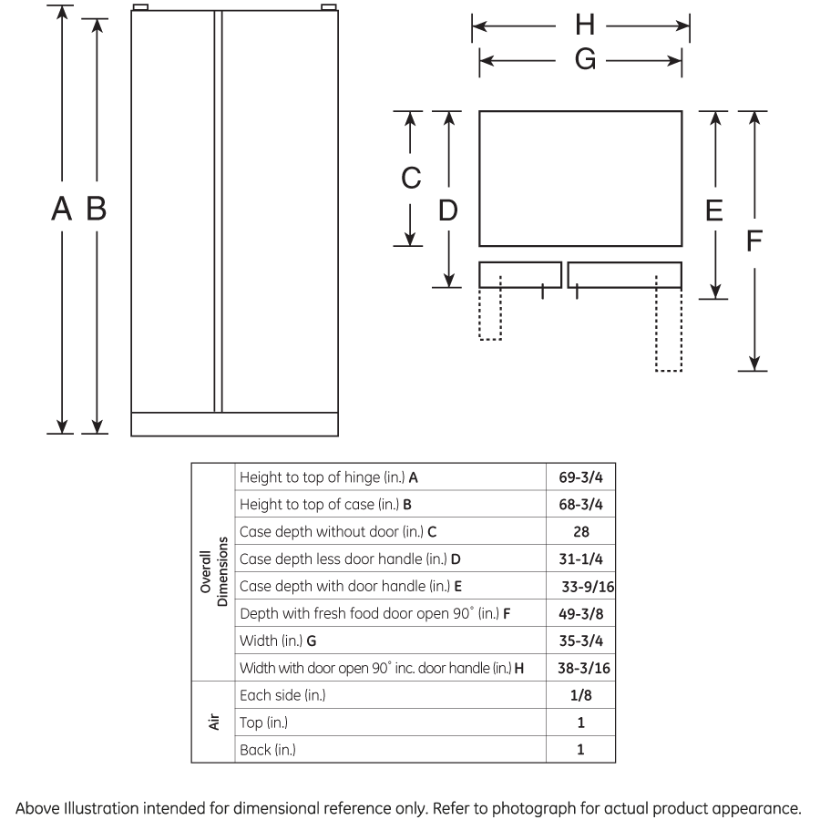 Hotpoint® 25.0 Cu. Ft. Side-By-Side Refrigerator with Dispenser HSH25GFBWW