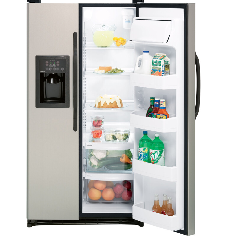 Hotpoint 25.0 Cu. Ft. Side-By-Side Refrigerator with Dispenser Metallic HSM25GFTSA Picture 1