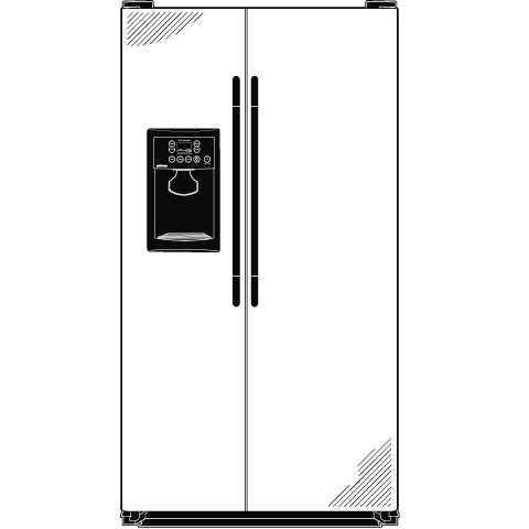 25.0 Cu. Ft. Side-By-Side Refrigerator with Dispenser HSM25GFTSA, product image 3 of 4