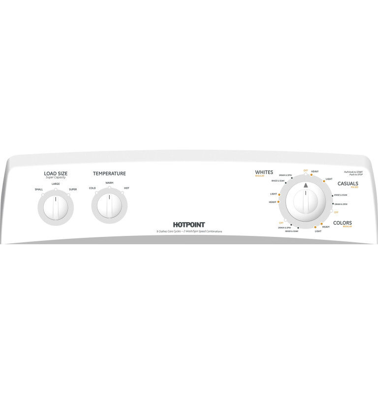 Hotpoint 3.6 DOE cu. ft. capacity Extra Action ribbed basket washer White HSWP1000MWW Picture 1