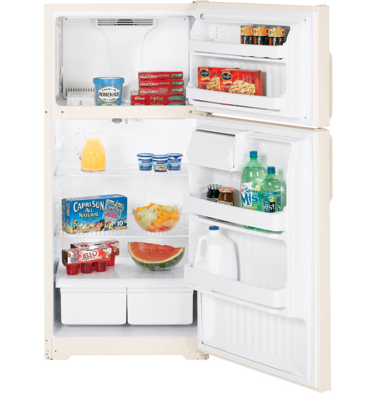 Hotpoint 15.5 Cu. Ft. Top-Freezer Refrigerator Bisque HTH16BBSLCC Picture 1
