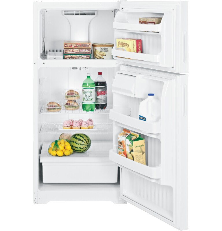Hotpoint 15.6 Cu. Ft. Top-Freezer Refrigerator White HTN16ABXWW Picture 1