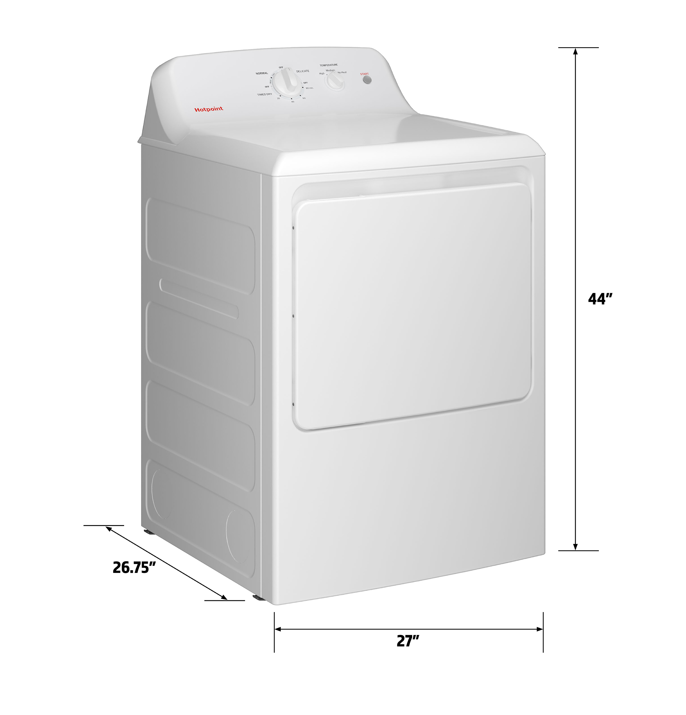 Hotpoint® 6.2 cu. ft. Capacity Electric Dryer with Up To 120 ft. Venting and Shallow Depth view 13