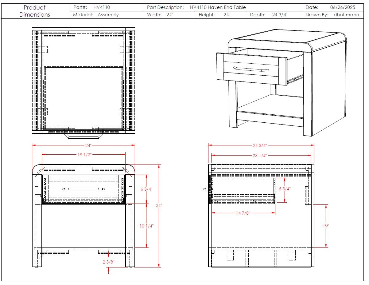 Haven End Table HV4110WTO