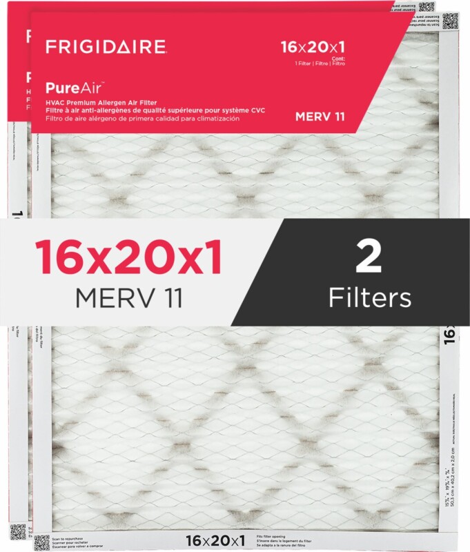 PureAir   16" x 20" x 1" MERV 11 Premium Allergen Air Filter - 2 Pack HVAC1620112