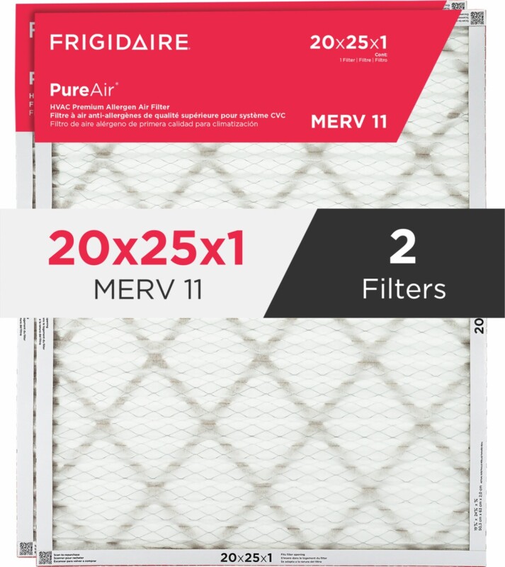 PureAir  20" x 25" x 1" MERV 11 Premium Allergen Air Filter - 2 Pack HVAC2025112