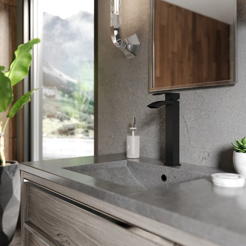 Heavenly Single Handle Vessel Sink Bath Faucet Matte Black HVNBFMB