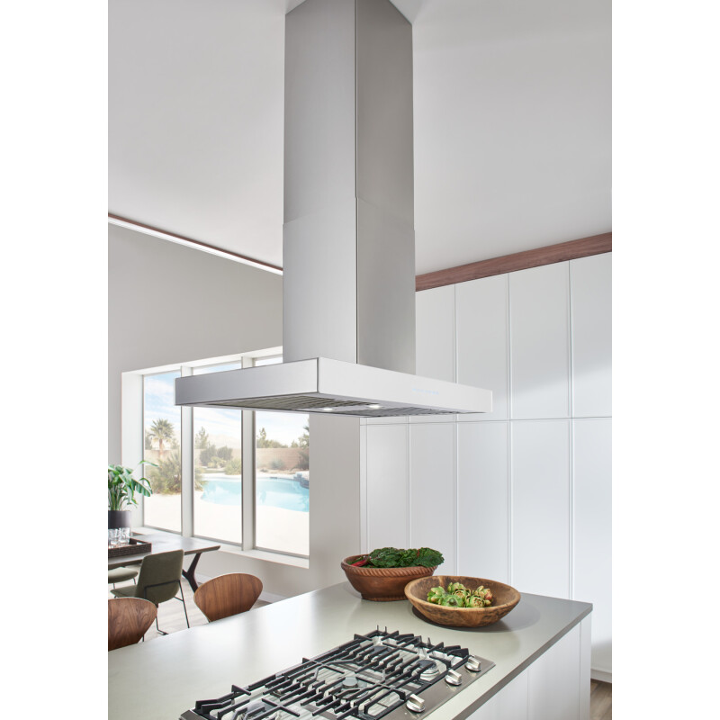36-inch Island Range Hood 650 Max Blower CFM White Glass ICB3 Series ICB3I36SBW