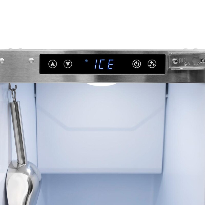 15 In. Touchstone Clear Cube Ice Maker With Drain Pump And Hand Hammered Copper Door ICCDHH15