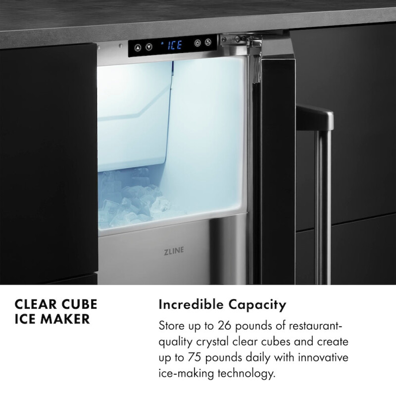 15 In. Touchstone Clear Cube Ice Maker With Drain Pump And Panel Ready Door ICCDP15