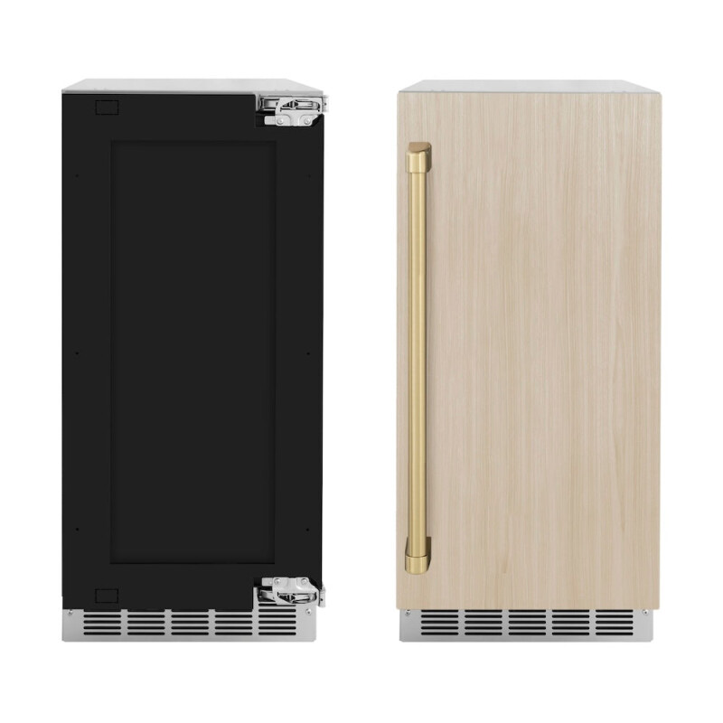 Autograph Edition 15 In. Touchstone Clear Cube Ice Maker With Drain Pump And Panel Ready Door With Champagne Bronze Handle ICCDPZ15CB