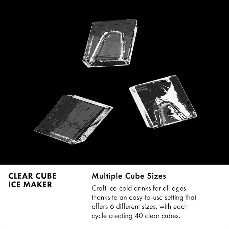 ZLINE 15 in. Touchstone Clear Cube Ice Maker with Drain Pump and Solid Stainless Steel Door (ICCD-ST-15) ICCDST15