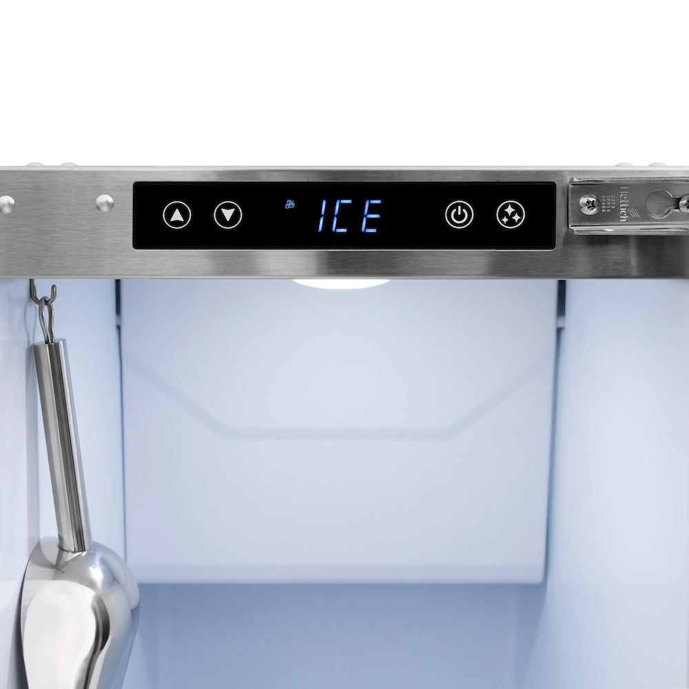 ZLINE Autograph Edition 15 in. Touchstone Clear Cube Ice Maker with Drain Pump and Solid Stainless Steel Door with Champagne Bronze Handle (ICCDZ-ST-15-CB) ICCDZST15CB