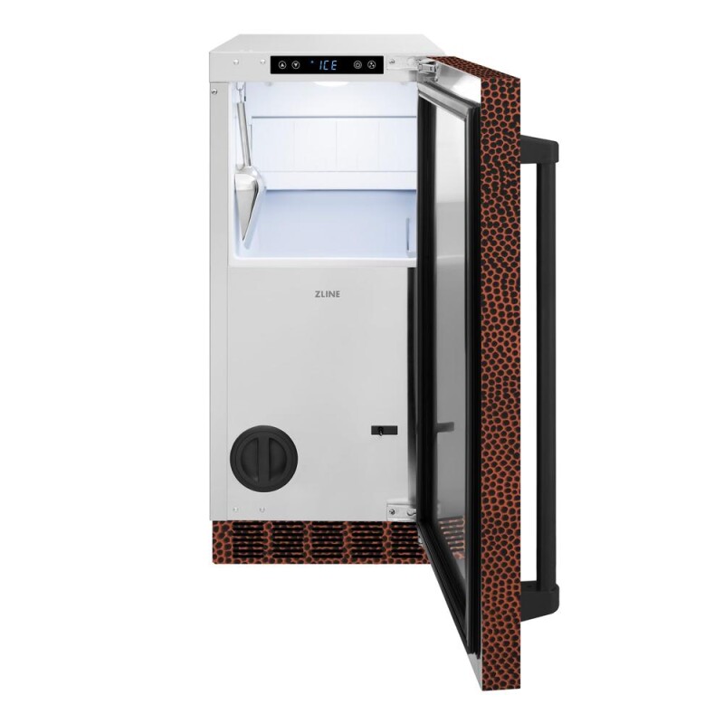 15 In. Touchstone Gourmet Ice Maker With Drain Pump And Hand Hammered Copper Door IGMDHH15