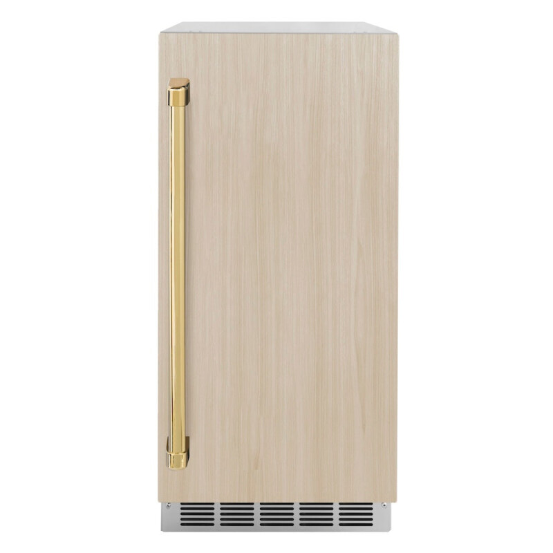 Autograph Edition 15 In. Touchstone Gourmet Ice Maker With Drain Pump And Panel Ready Door With Polished Gold Handle IGMDPZ15G