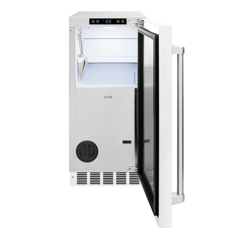 15 In. Touchstone Gourmet Ice Maker With Drain Pump And White Matte Door IGMDWM15