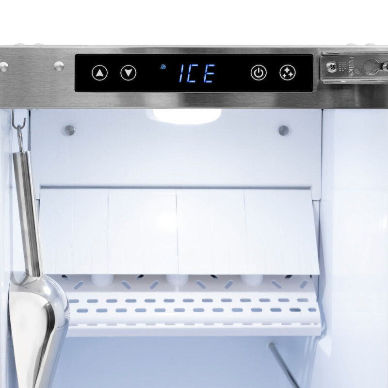 Autograph Edition 15 In. Touchstone Gourmet Ice Maker With Drain Pump And Satin Stainless Steel Door With Champagne Bronze Handle IGMDZSN15CB