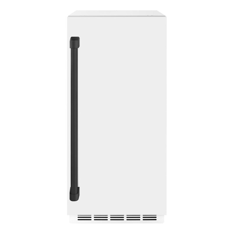 ZLINE Autograph Edition 15 in. Touchstone Gourmet Ice Maker with Drain Pump and White Matte Door with Matte Black Handle (IGMDZ-WM-15-MB) IGMDZWM15MB