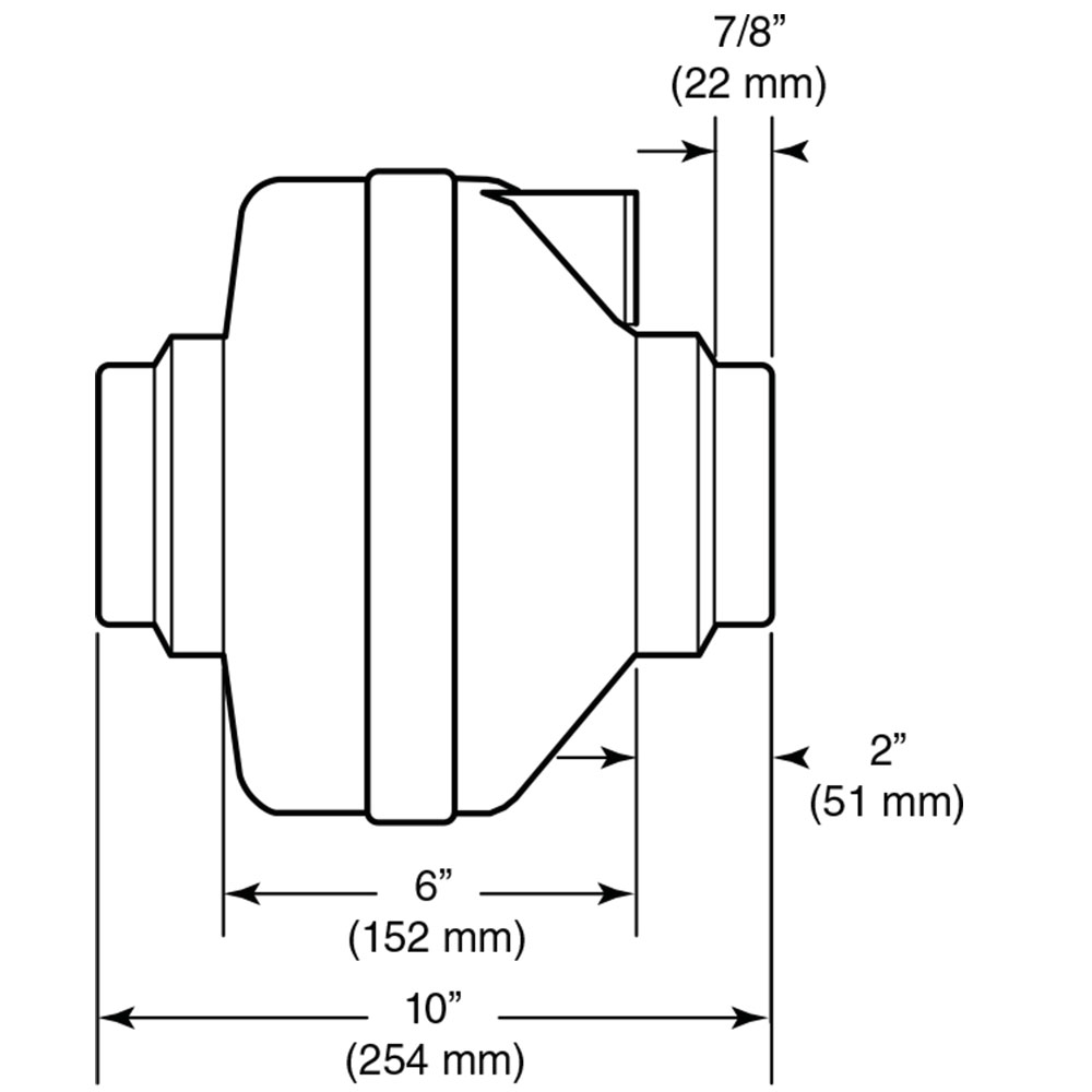 NuTone Remote In-Line 140 CFM Ventilation Fan for Radon Mitigation and 4 or 5-inch duct ILRF, product image 2 of 3