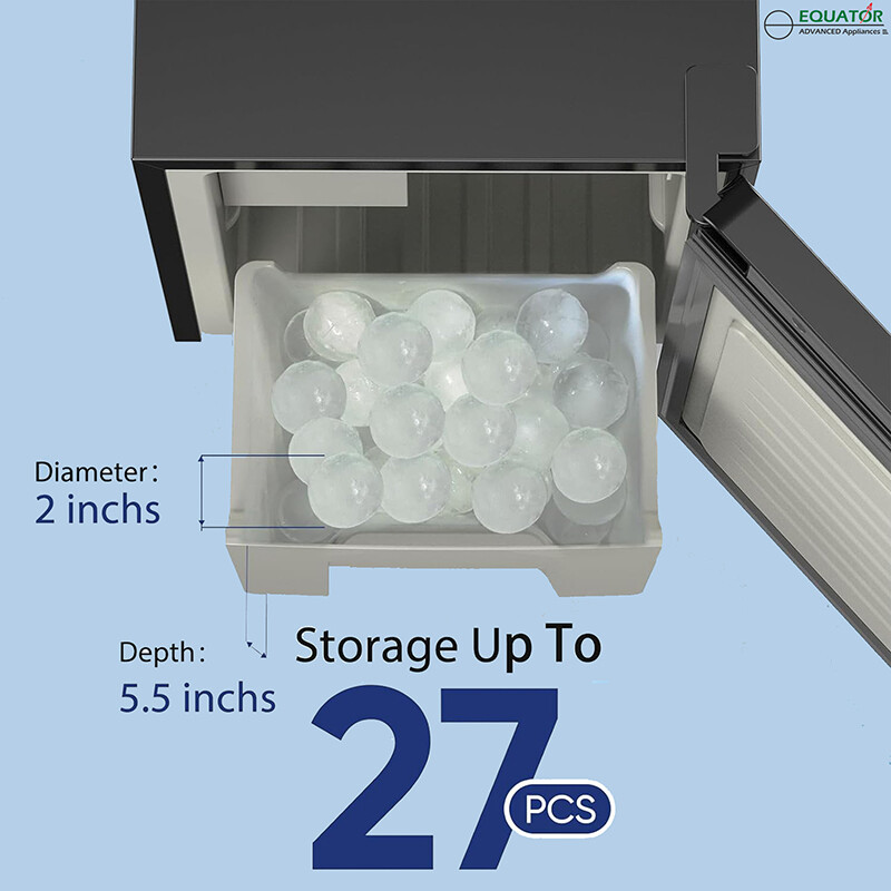 Equator-KB Ice SPHERE ICE MAKER Clear Slow melt 2inches 110V + Filtered Water Tank IMFDHD1Q501, product image 6 of 13
