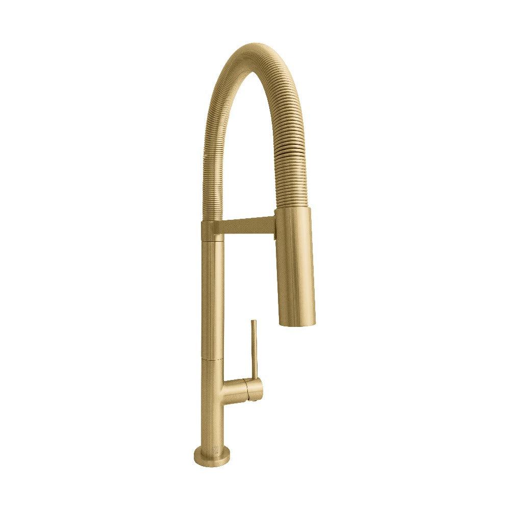 Autograph Edition Incline Pull Down Single Handle Kitchen Faucet In Champagne Bronze INCKFCB