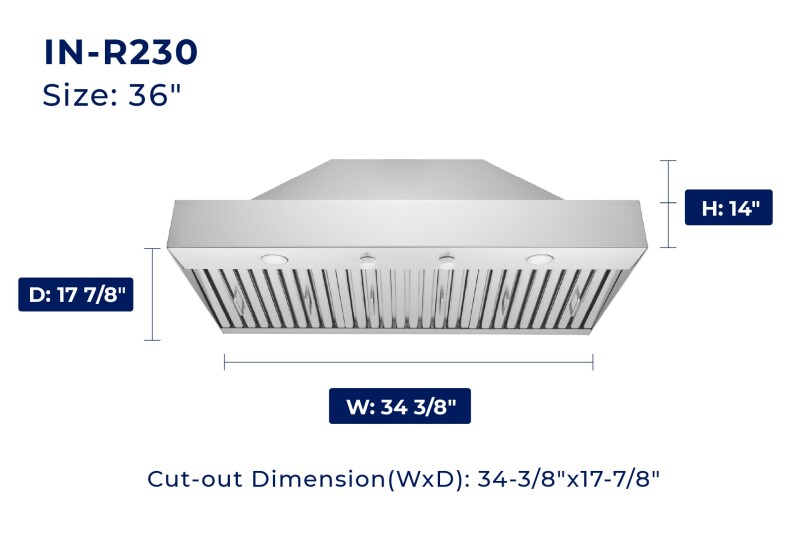 30" Insert Built-in Range Hood - Convertible - 17.87" Deep INR230SS30