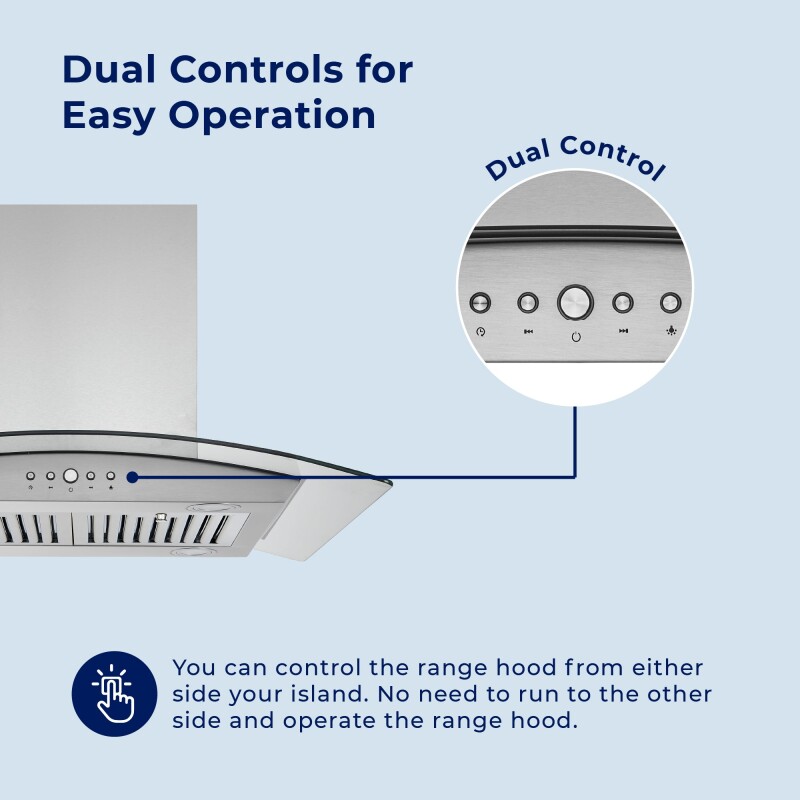 30" Canopy Island Range Hood - Convertible - Dual Control Panel IS200SS30