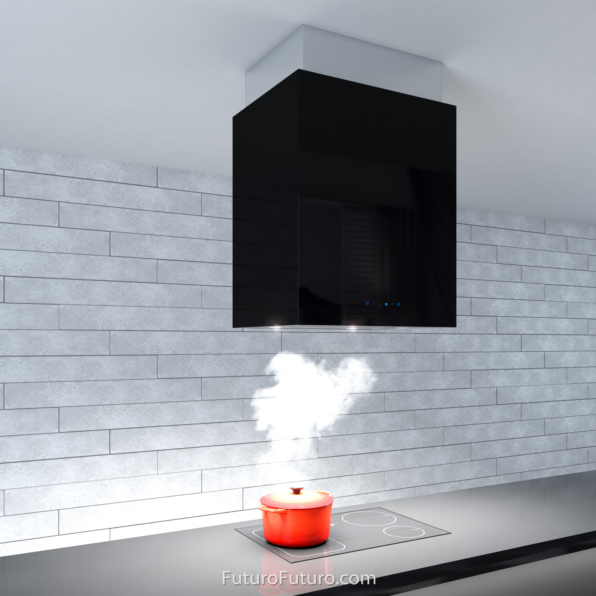 24″ Lombardy Black Island Range Hood IS24LOMBARDYBLK