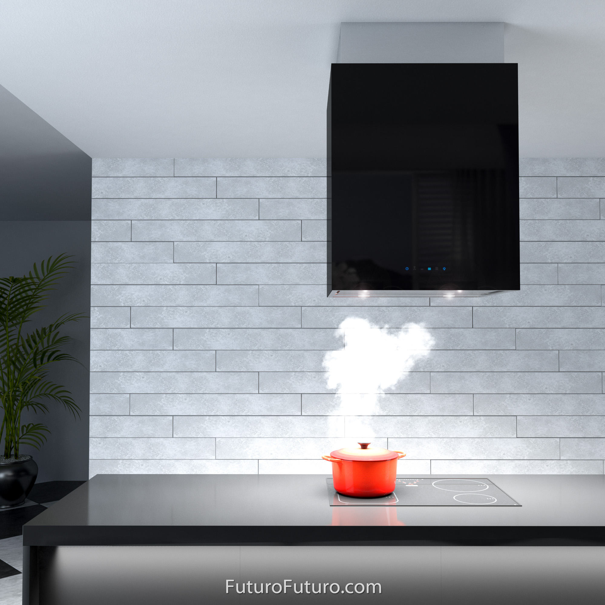 24″ Lombardy Black Island Range Hood IS24LOMBARDYBLK