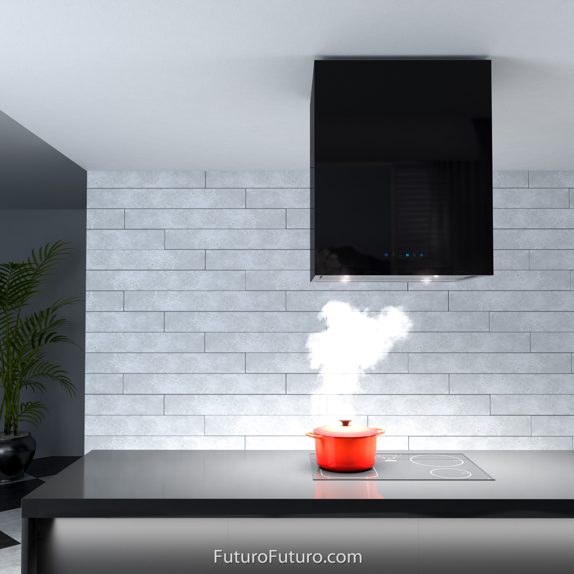 24″ Lombardy Black Island Range Hood IS24LOMBARDYBLK