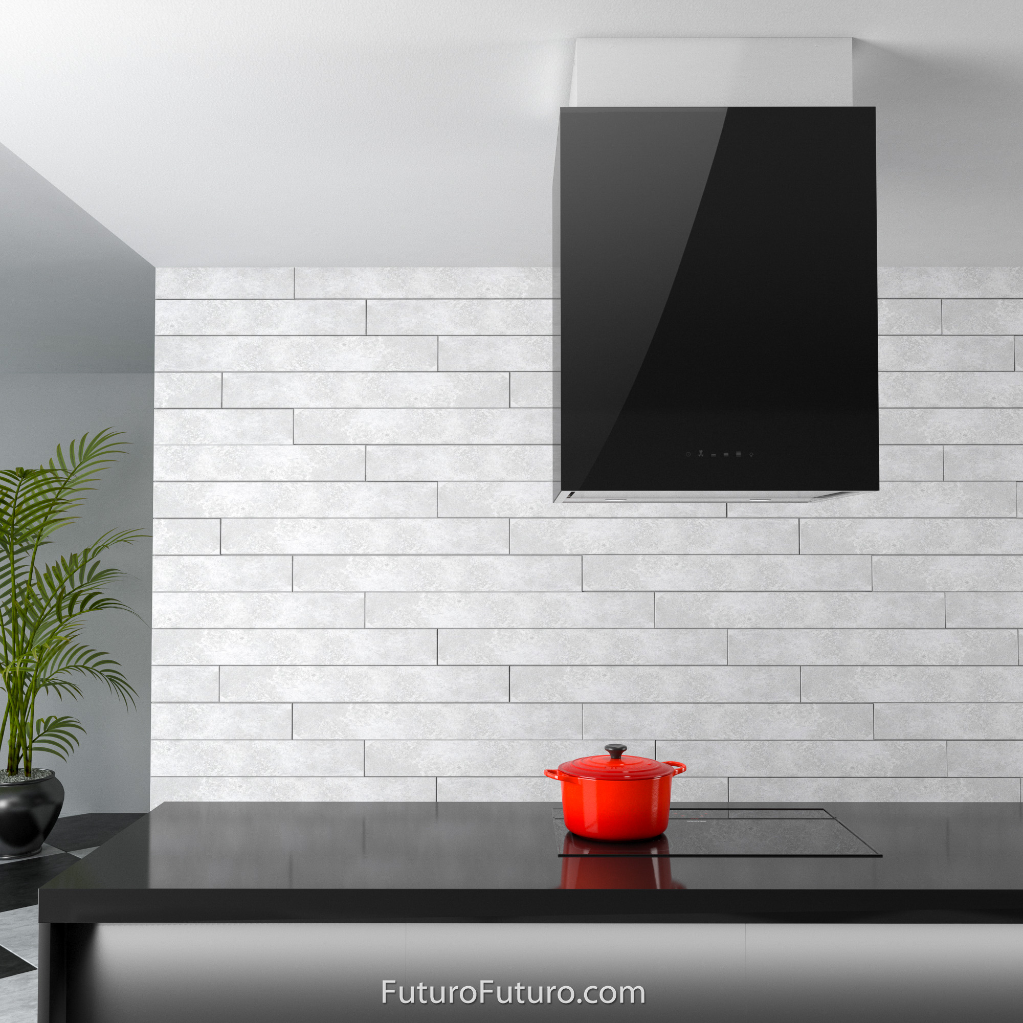 24″ Lombardy Black Island Range Hood IS24LOMBARDYBLK