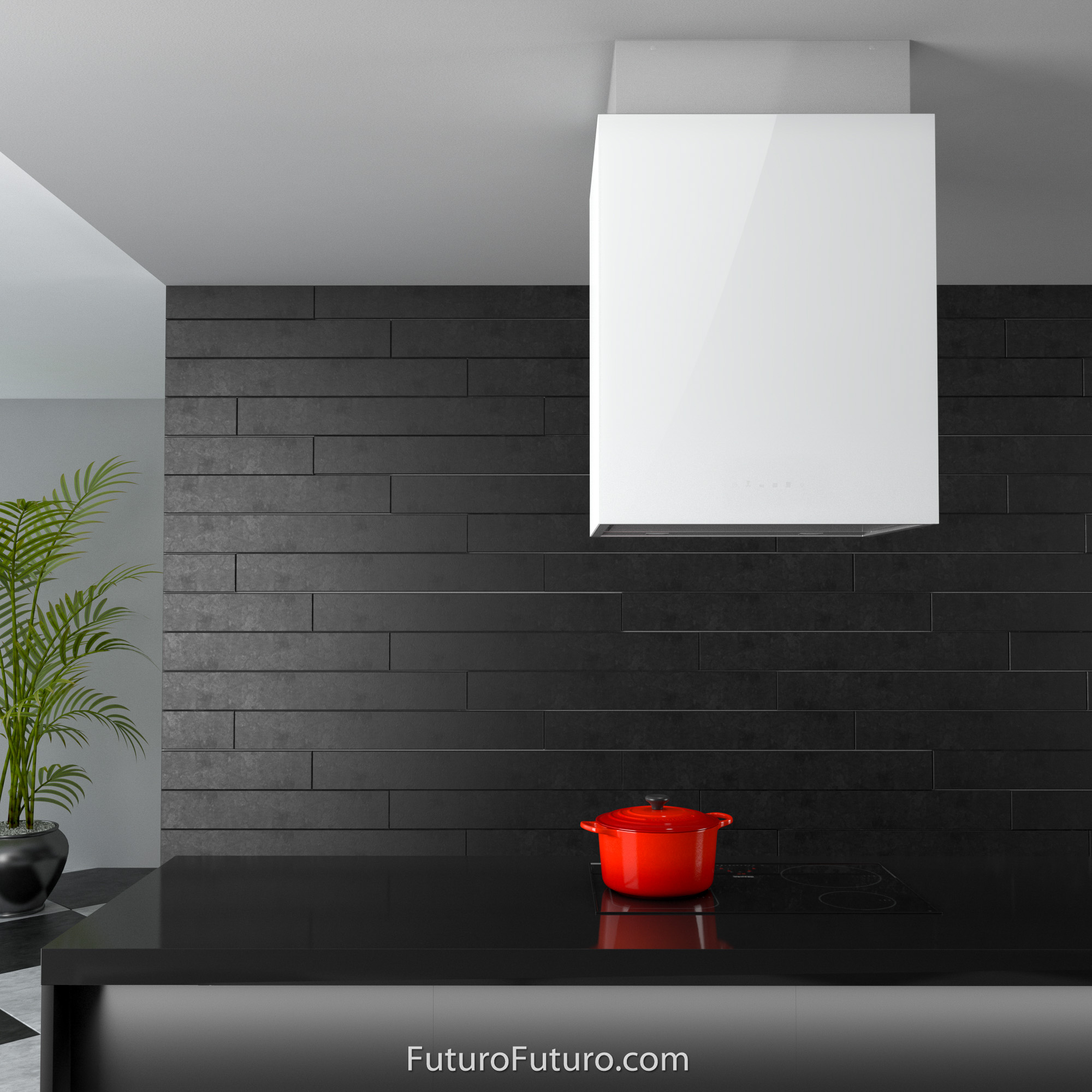 24″ Lombardy White Island Range Hood IS24LOMBARDYWHT