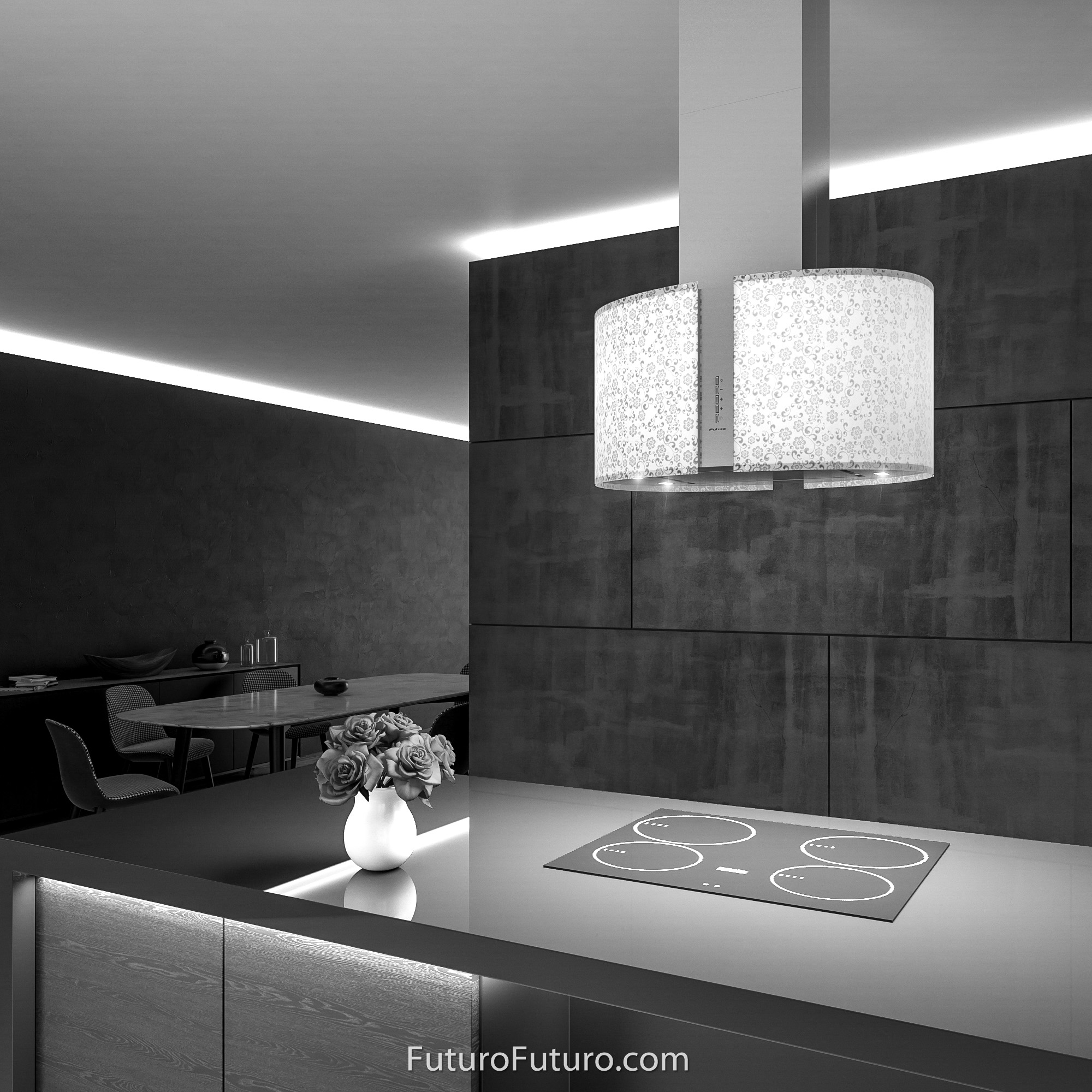 27″ Murano Mayflower LED Island Range Hood IS27MURMAYFLOWERLED