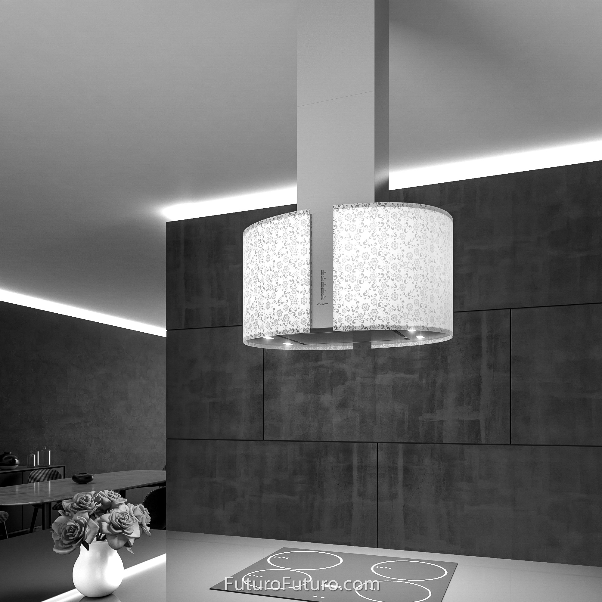 27″ Murano Mayflower LED Island Range Hood IS27MURMAYFLOWERLED
