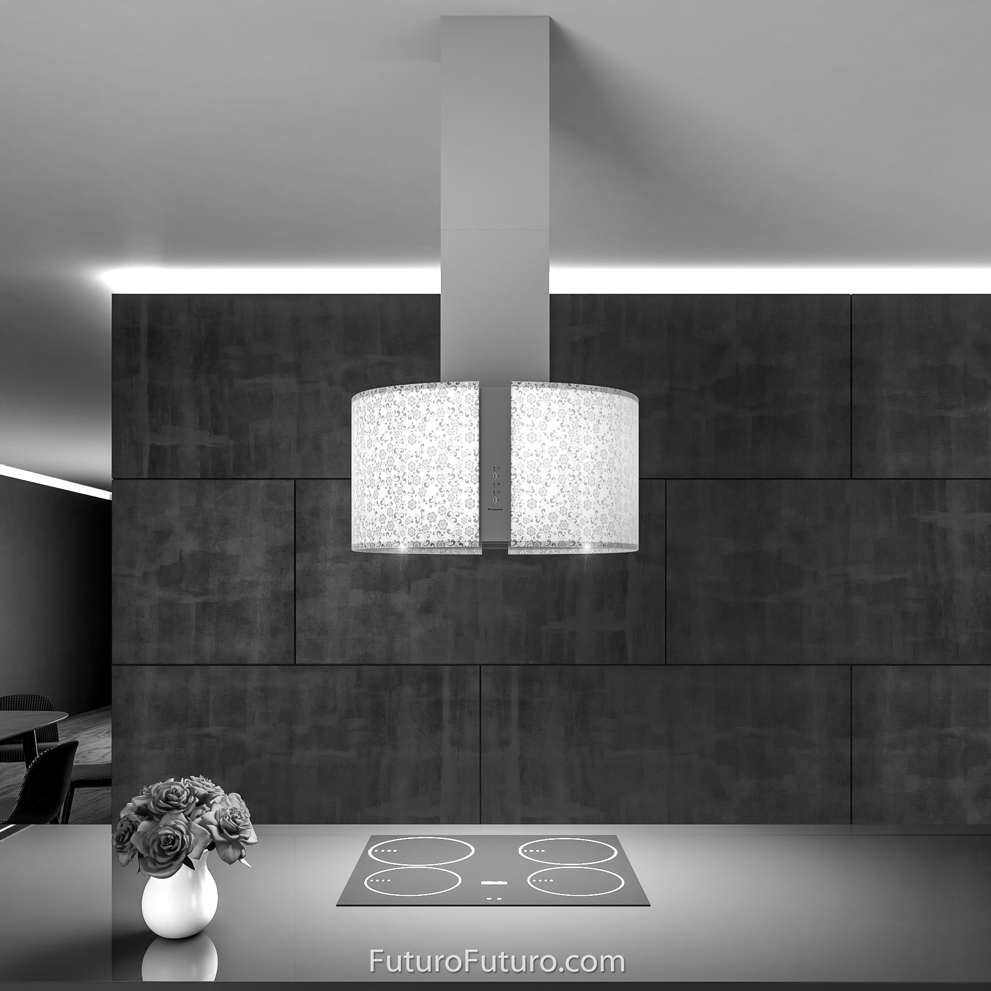 27″ Murano Mayflower LED Island Range Hood IS27MURMAYFLOWERLED
