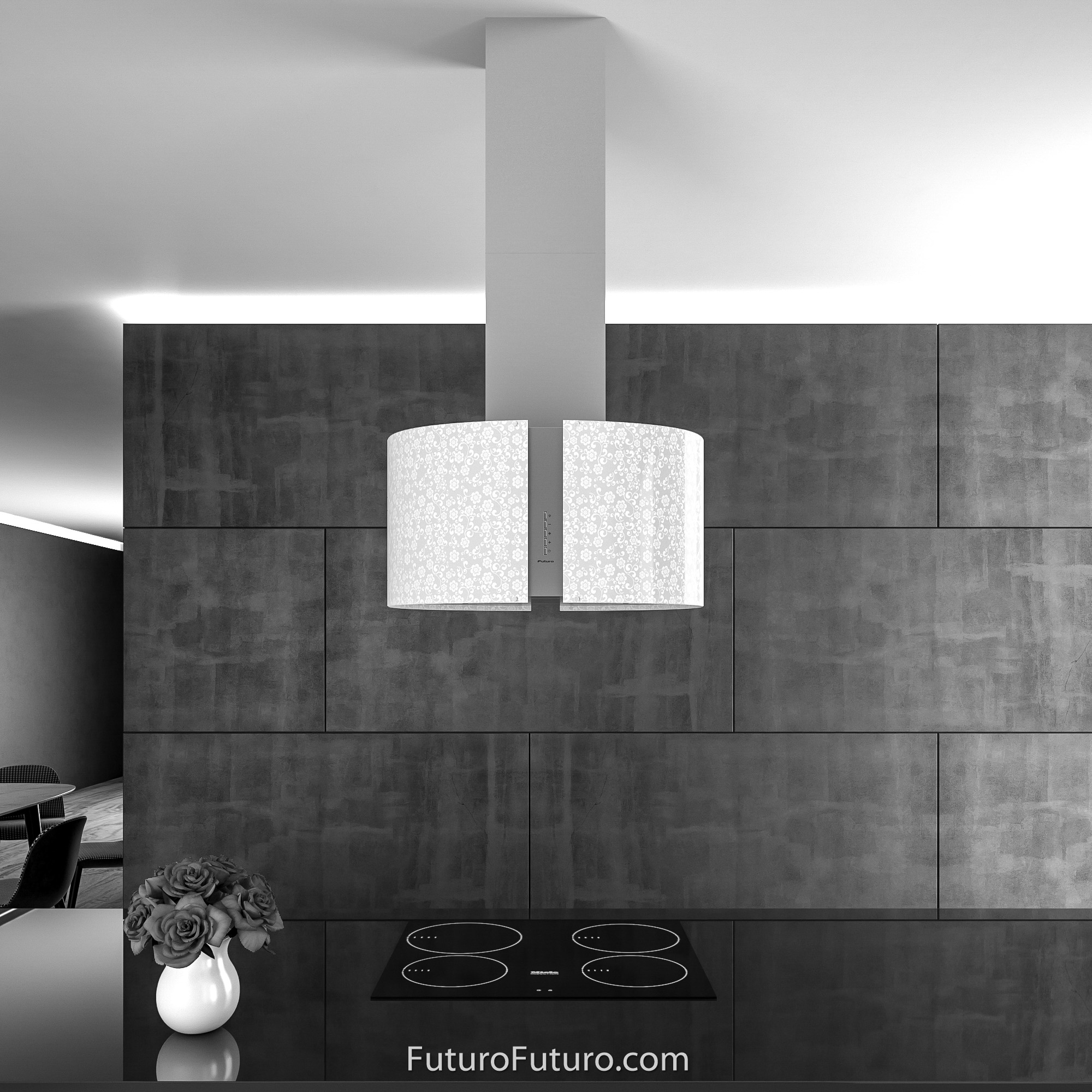 27″ Murano Mayflower LED Island Range Hood IS27MURMAYFLOWERLED