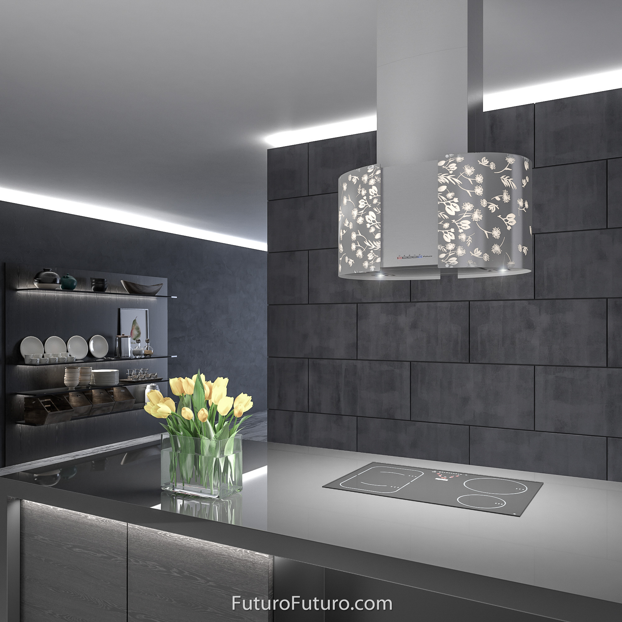 27″ Murano Moonlight LED Island Range Hood IS27MURMOONLIGHTLED