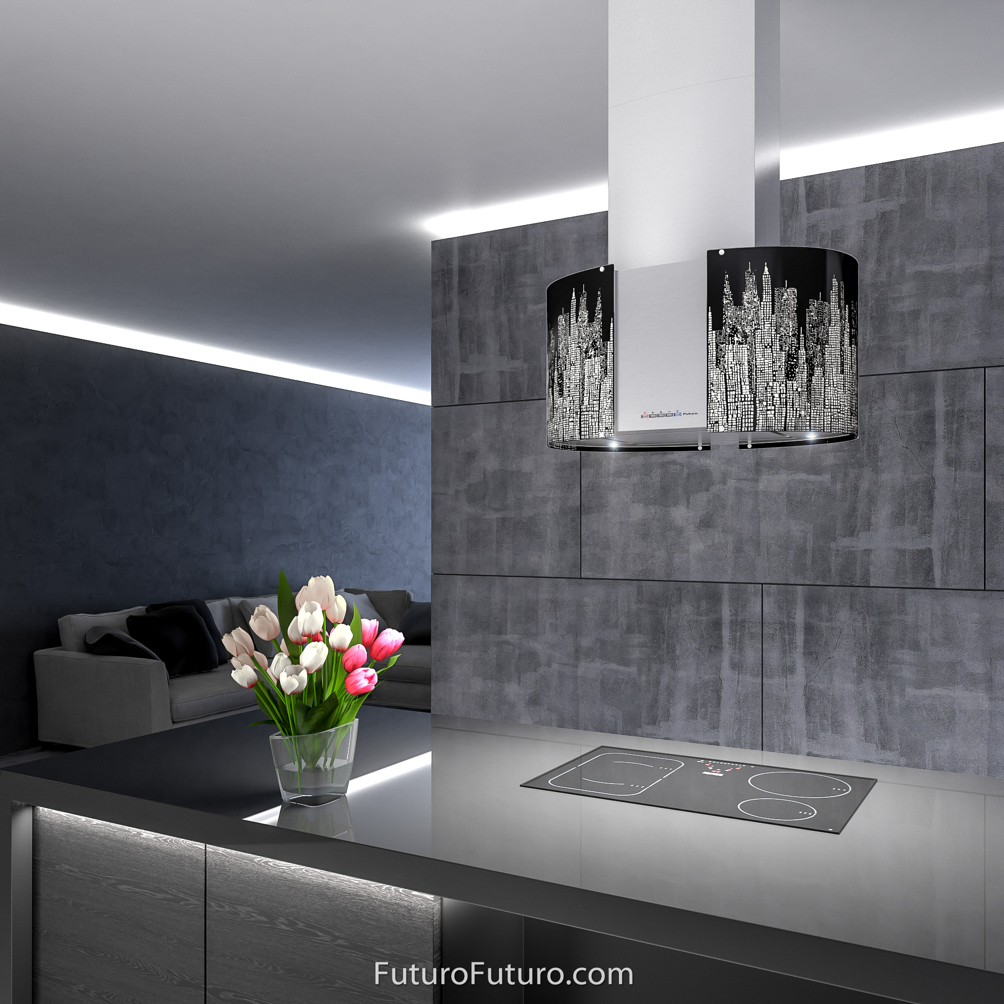 27″ Murano New York LED Island Range Hood IS27MURNEWYORKLED