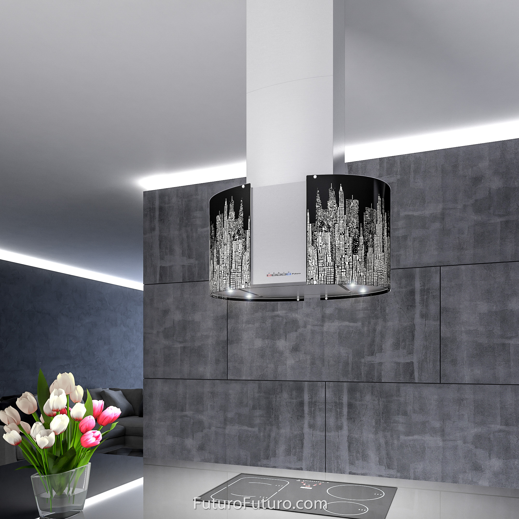27″ Murano New York LED Island Range Hood IS27MURNEWYORKLED