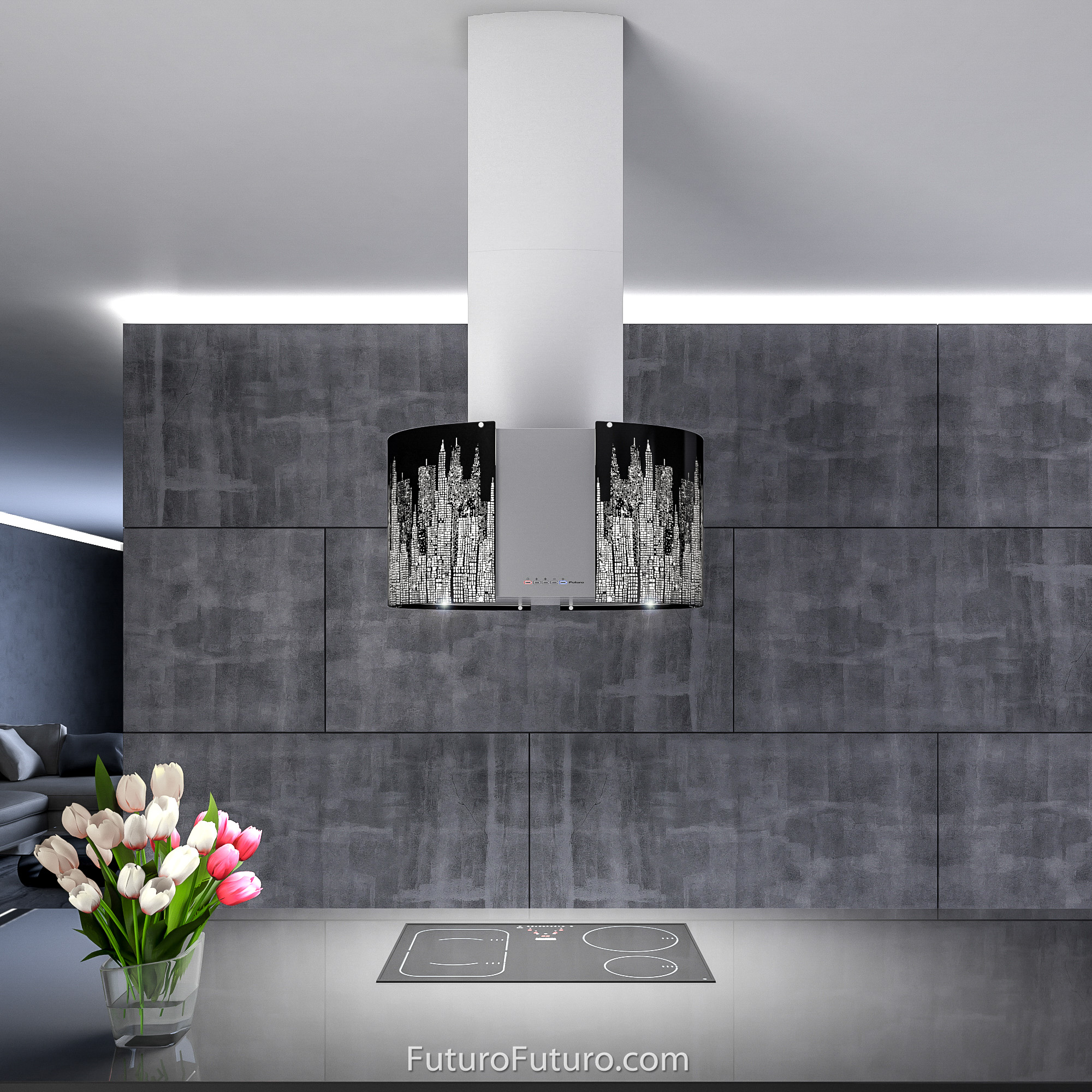 27″ Murano New York LED Island Range Hood IS27MURNEWYORKLED