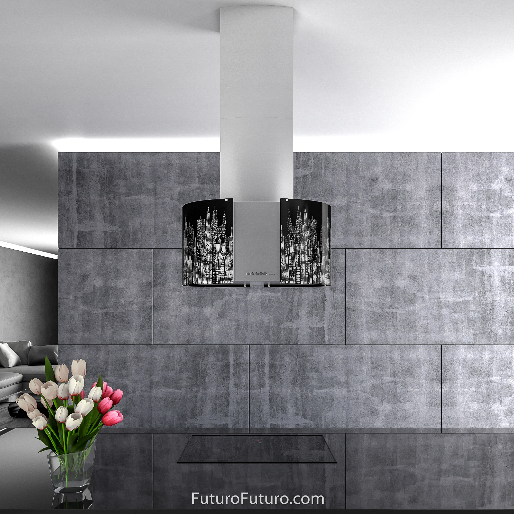 27″ Murano New York LED Island Range Hood IS27MURNEWYORKLED