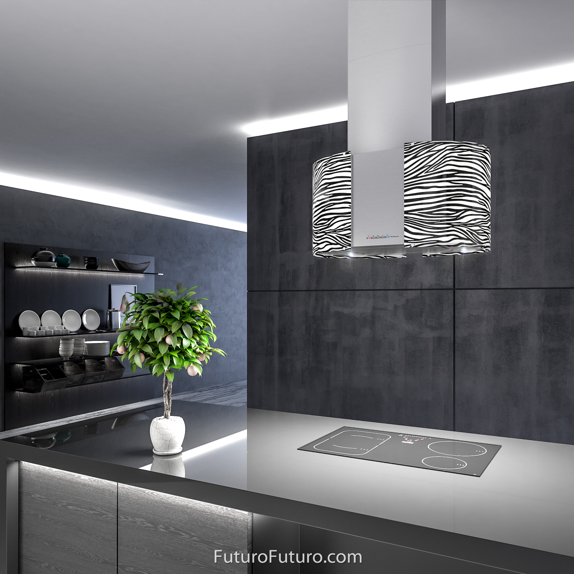 27″ Murano Zebra LED Island Range Hood IS27MURZEBRALED