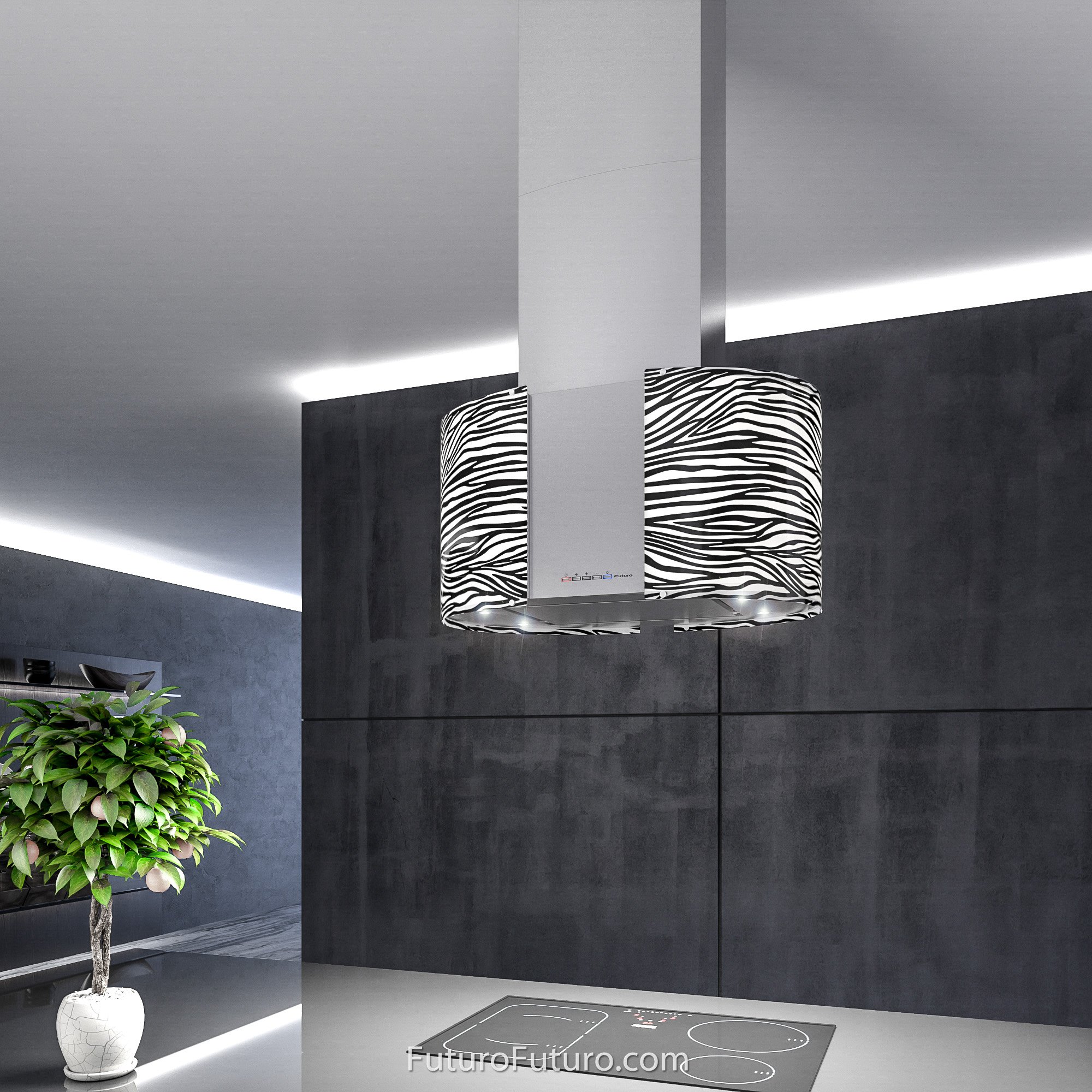 27″ Murano Zebra LED Island Range Hood IS27MURZEBRALED